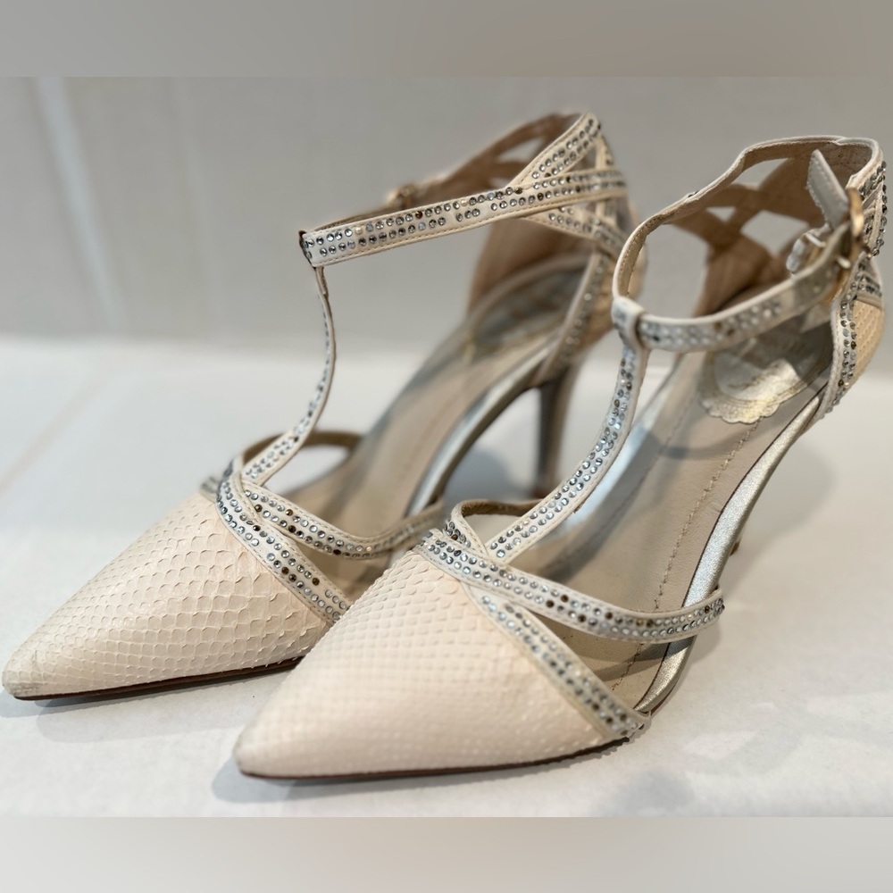 Rene Caovilla Bejeweled T-Strap dOrsay Pump
